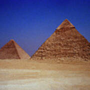 Pyramid Of Khafre And The Great Pyramid Cheops Art Print