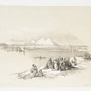 Pyramids Of Geezah, From The Nile Ca 1842 - 1849 By William Brockedon Art Print
