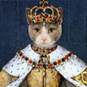 Queen Cat Elizabeth I Art Print