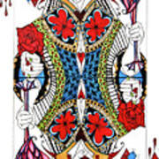 Queen Of Hearts Face Card Art Print