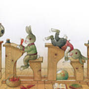 Rabbit School 02 Art Print