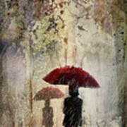 Rain In The Park Art Print