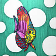 Rainbow Discus Fish Art Print