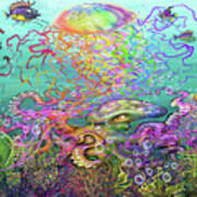 Rainbow Jellyfish And Friends Art Print