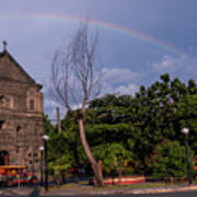 Rainbow Over Malate Church Art Print