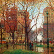 Rainy Day Madison Square New York 1907 Art Print