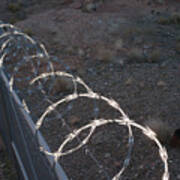 Razor Wire On A Fence On The Coast Art Print