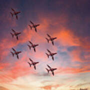 Red Arrows Over Eastbourne Art Print