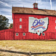 Red Ohio Bicentennial Barn - Delaware County Ohio Art Print