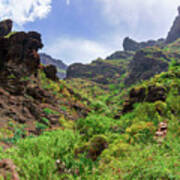 Red Rocks In The Masca Gorge Art Print