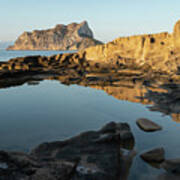 Reflection Of Rocks In The Calm Mediterranean Sea At Sunrise 1 Art Print