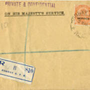 Registered Ohms Envelope From Bombay, India, 1934 Art Print