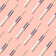 Repeated Syringes On The Pink Background Art Print