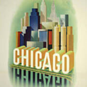 Retro Chicago Poster Art Print