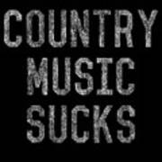 Retro Country Music Sucks Art Print
