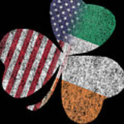 Retro Irish American St Patricks Day Shamrock Art Print