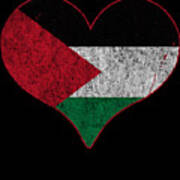 Retro Palestine Flag Heart Art Print