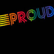 Retro Proud Rainbow Gay Pride Dripping Paint Art Print