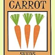 Retro Seed Packet Carrots Art Print