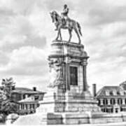 Richmond Va Virginia - Robert E Lee Monument In Black And White Art Print