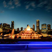 Rickshaw Blur By Buckingham Fountain Art Print