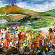 Riomaggiore Panorama Cinque Terre Italy Art Print