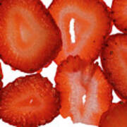 Ripe Strawberry Slices On Light Table Ii Art Print