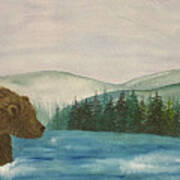 River Bear Art Print