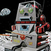 Robotank-z Space Robot Art Print