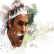 Roger Federer Match Point Art Print