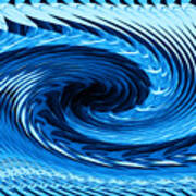 Fractal Rolling Wave Blue Art Print