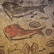 Roman Fish Mosaic Of Milreu Art Print