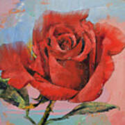 Red Rose Painting Art Print