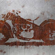 Rust Indian Classic Motorcycle Art Print