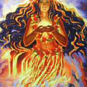 Sacred Fire Of Pele, Goddess Of Hawaii Volcano Art Print