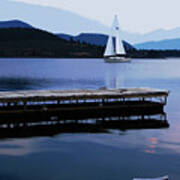 Sailboats Returning To Dock At Dusk Fine Art Photography Art Print