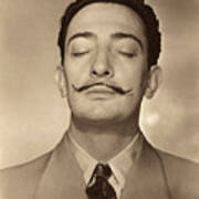 Salvador Dali With Eyes Closed Art Print
