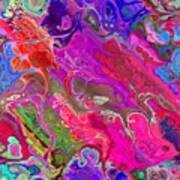 Samijan - Funky Artistic Colorful Abstract Marble Fluid Digital Art Art Print