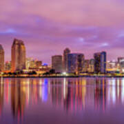 San Diego Skyline Purple Dawn Art Print