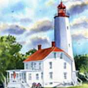 Sandy Hook Lighthouse In New Jersey Art Print