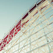 Santa Cruz California Roller Coaster Retro Photo Art Print