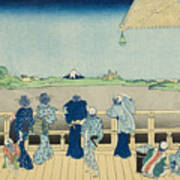 Sazai Hall At The Temple Of The Five Hundred, From The Series Thirty-six Views Of Mount Fuji Art Print
