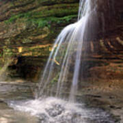 Scenic View Under Side Waterfall La Salle Canyon Starved Rock Il Art Print