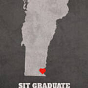 School For International Training Graduate Institute Brattleboro Vermont Founded Date Heart Map Art Print