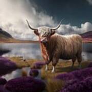 Scottish Highland Cow I Art Print