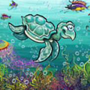 Sea Turtle And Friends Art Print