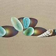 Seaglass - Blues And Greens Art Print