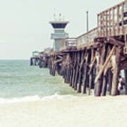 Seal Beach Pier Coastal California Photo Art Print