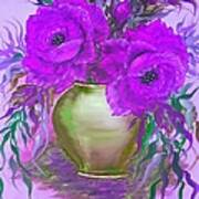 Seduction In Roses Purple Glow Art Print