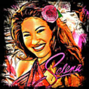 Selena Quintanilla Rose Art Print